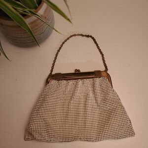 Whiting and Davis Vintage White Mesh Bag. R